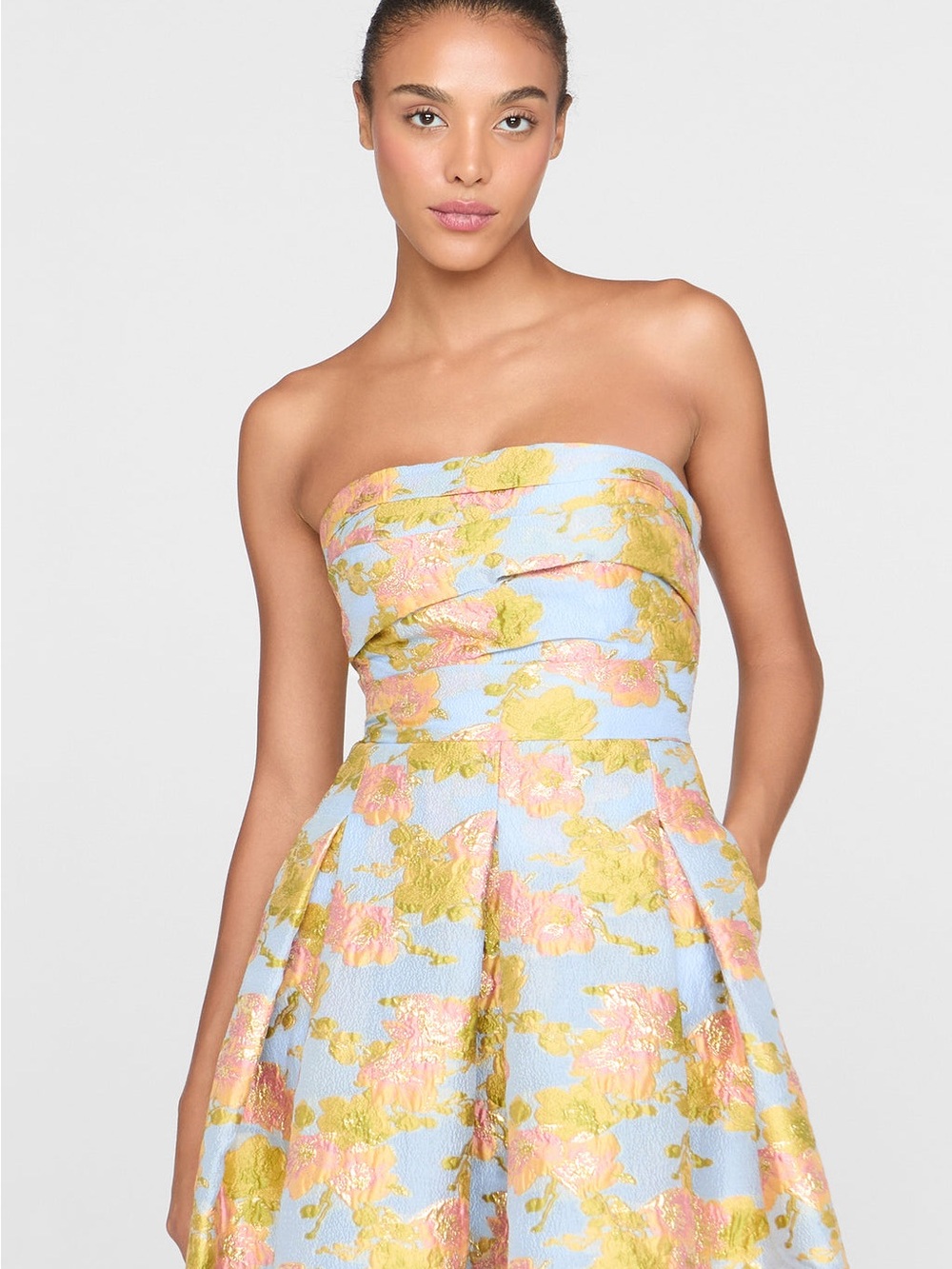 Theia Leia Jacquard Dress Serenity Blue Size 4 NWT - Picture 4 of 13